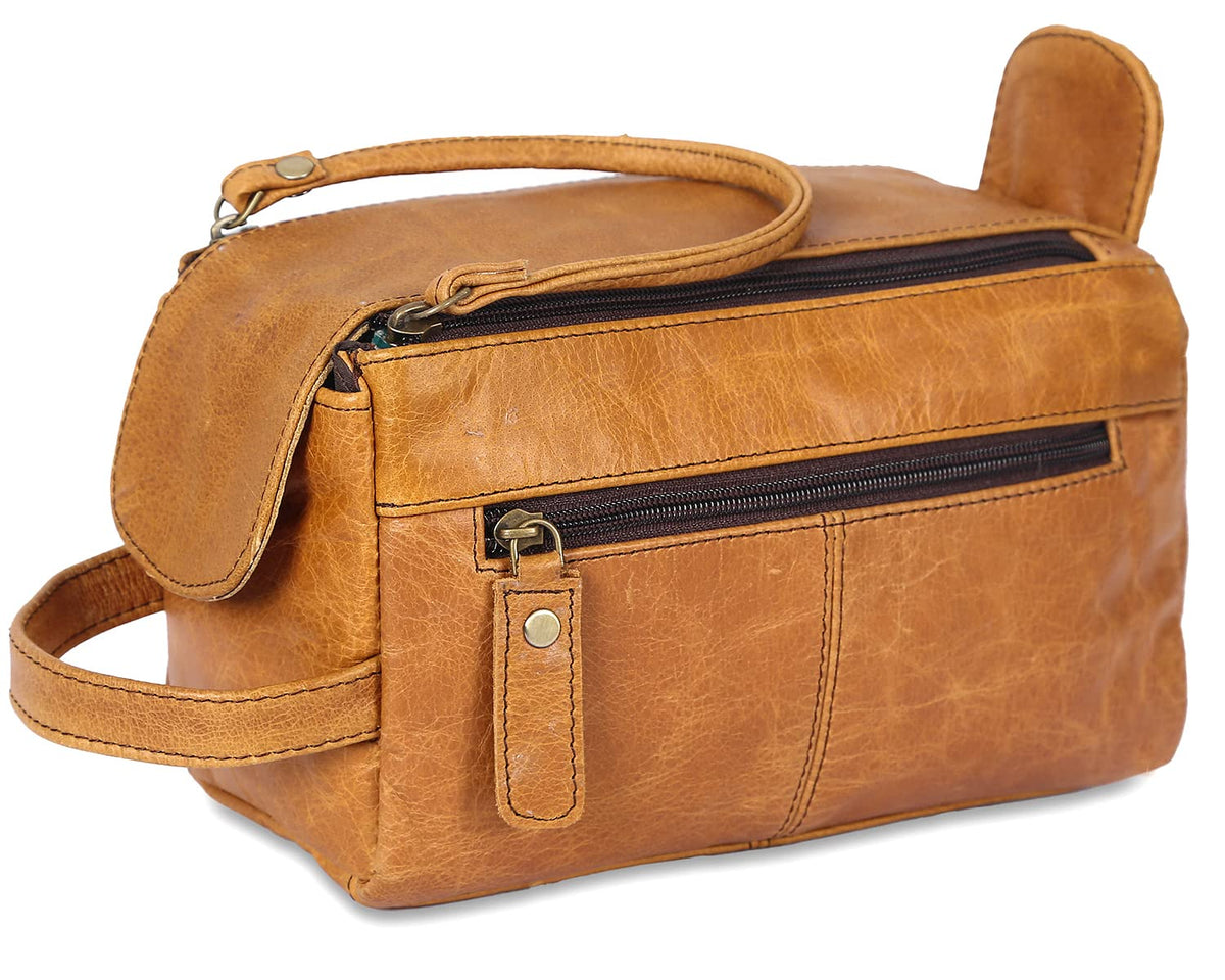 Full-Grain Leather Grooming Dopp Kit